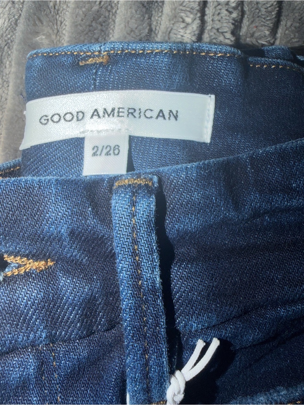 Good American Dark Blue High-Rise Wide-Leg Jeans - Picture 4 of 11
